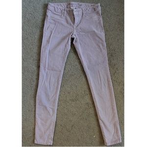 skinny light gray corduroy pants